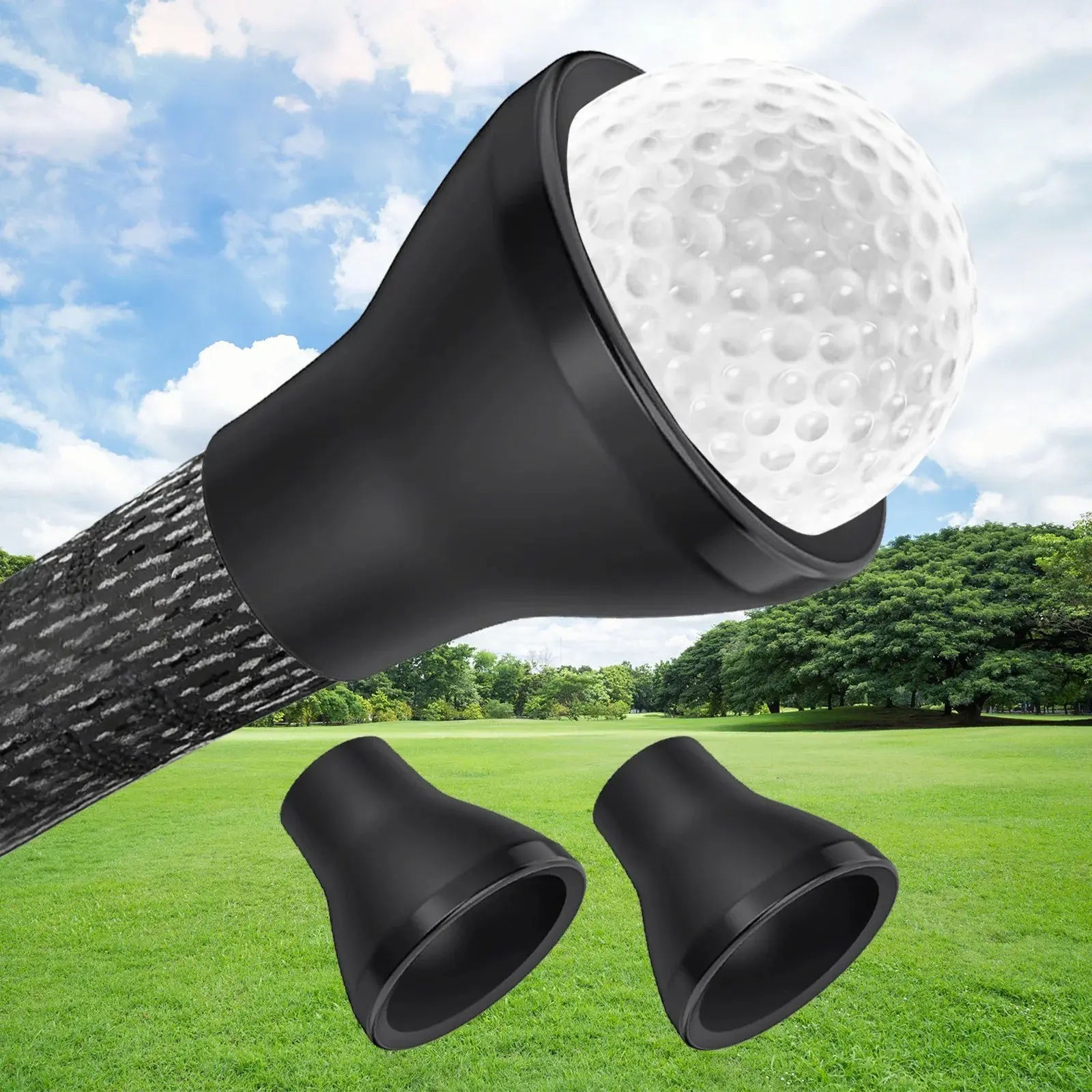 Golf Ball Picker (2-Pack), Quick Install Golf Ball Retrieval Tool, Durable Golf Ball Clamp, Suitable for Putter Swing Handle