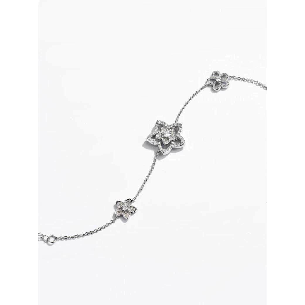 S925 Sterling Silver Moissanite Bracelet for Women D VVS1 Diamond Gold Plated Flower Luxury Wedding Jewelry Gift