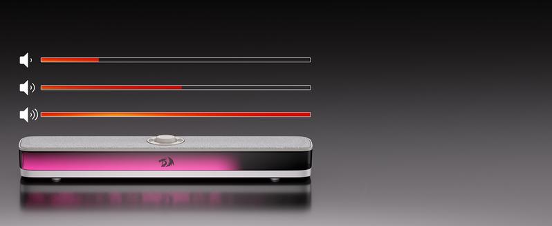 Redragon GS515 RGB Desktop Soundbar, 2.0 Channel Stereo Computer Speakers for Desktop with Bluetooth 5.3, USB-C/USB Powered, Gray