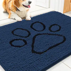 Super Absorbent Chenille Dog Door Mat for Muddy Dirty Paws, Dirt & Moisture Trapper, Non Slip Quick Dry Machine Washable Entry Rug, Indoor Outdoor Front Door Rug 30"*20"