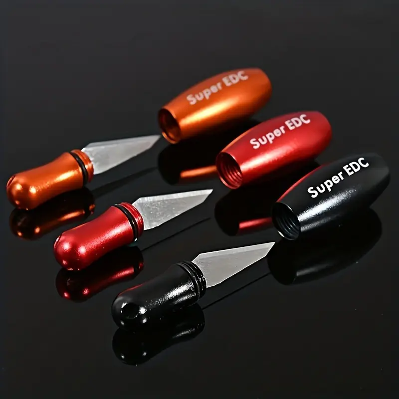 3Pcs Bowling Ball Shaped Mini Pocket Knife Keychain, Portable Package Opener, Outdoor Multifunctional Paper Cutting Tool