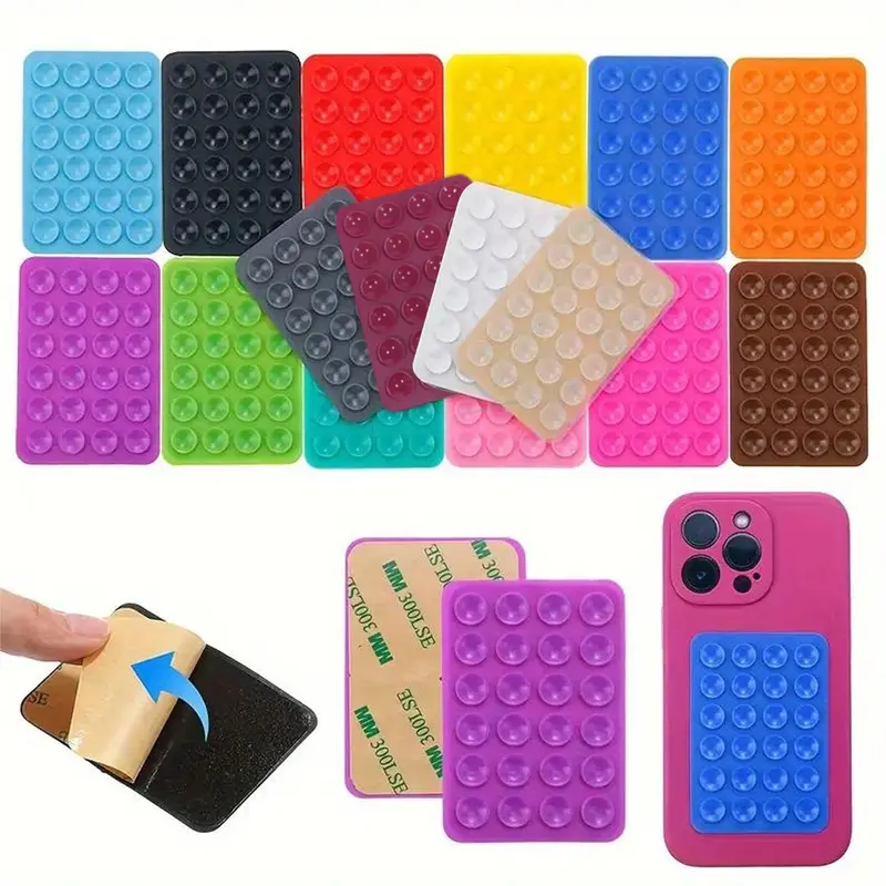 18packs Silicone Suction Cup Phone Case Mount, Double-Sided Hands-Free Holder, Vacuum Phone Holder, Non Slip Smartphone Mount, Selfie Accessory, Smartphone Holders