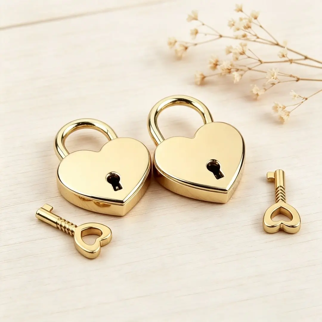 2 Pack Vintage Heart Shaped Mini Metal Padlocks, Small Love Lock with Keys, Decorative Heart Padlock for Backpack, Suitcase, Diary, Jewelry Box, Travel Luggage, Couple Love Promise Lock