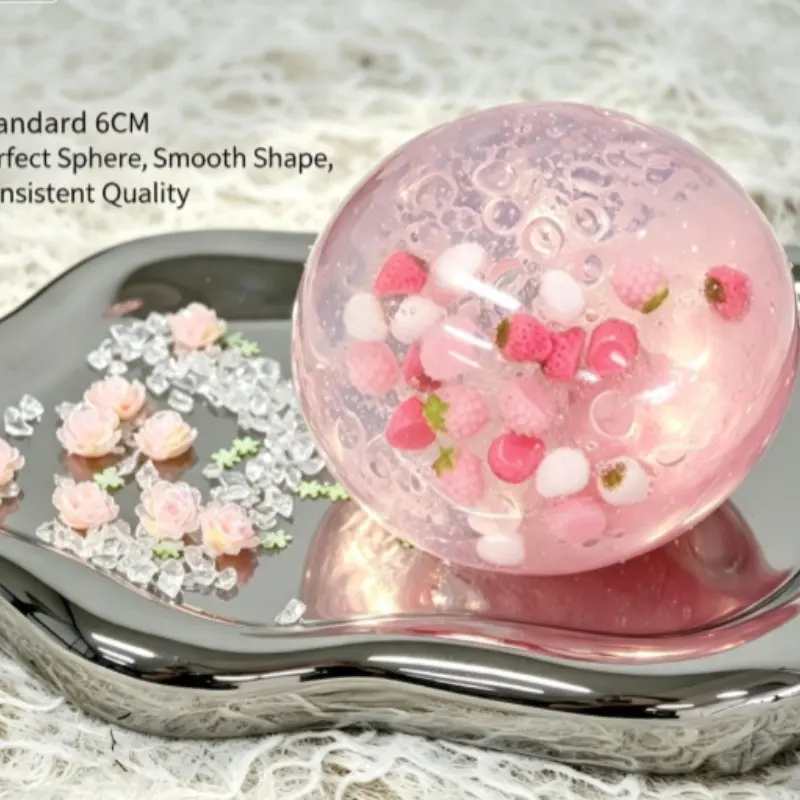 Creative Cloud Mud High Transparency Sweet Handmade Ball, Strawberry Raspberry Stress Relief Toy, Cute Squishy Fidget Toy, Kawaii Squishy