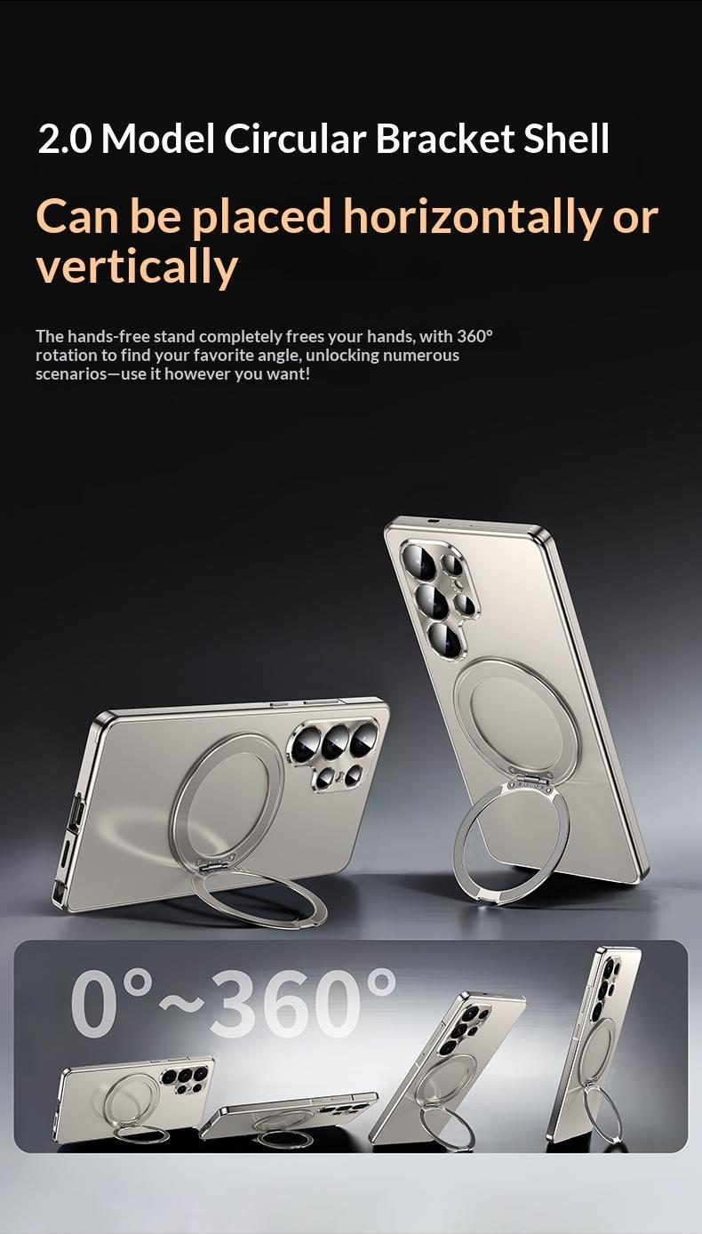 Suitable for Samsung Galaxy S25 Ultra Metal Frame Phone Case with Built-in 360-degree Rotating Stand Lens Metal Protection, PC Back Panel + Metal Frame for Galaxy S24Ultra Phone Case Suitable for Samsung Galaxy S25 Ultra Metal Frame Phone Case with Built-in 360-degree Rotating Stand Lens Metal Protection, PC Back Panel + Metal Frame for Galaxy S24Ultra Phone Case