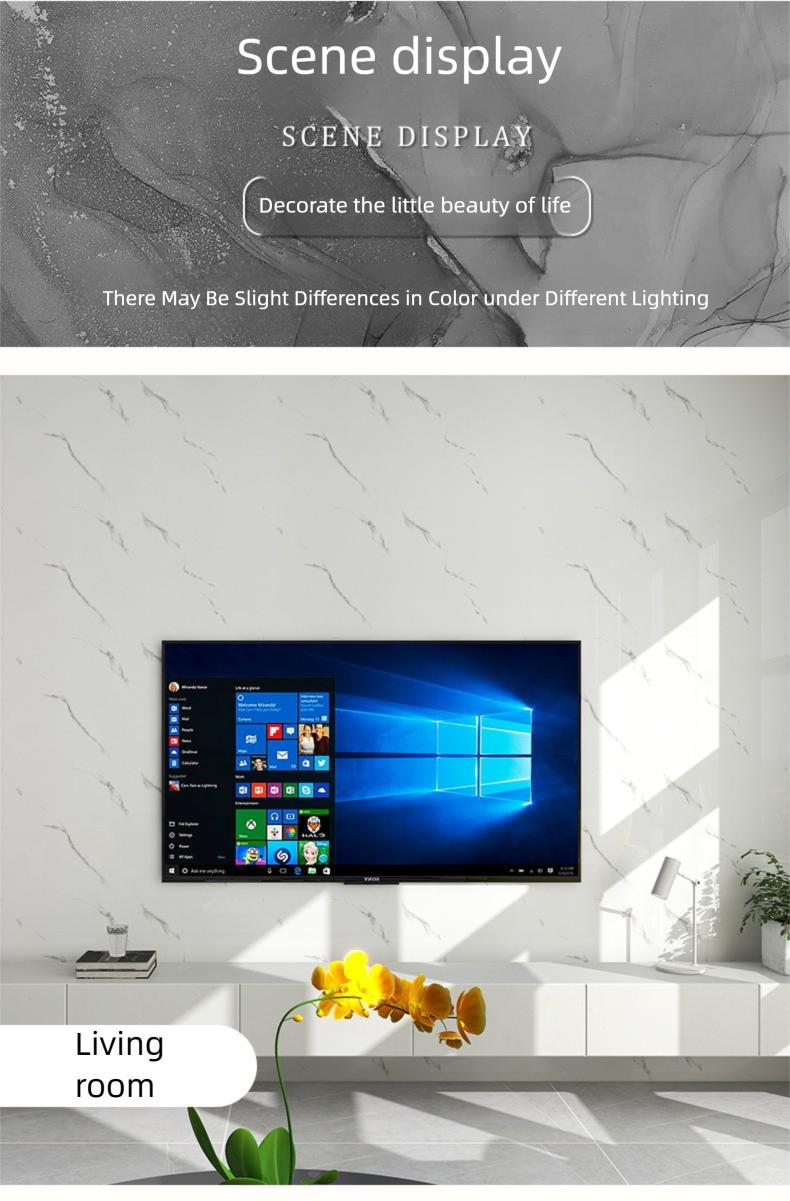 20/40 Pack Matte Marble Pattern Wall Panel Sticker Set - Self-Adhesive PVC Panels Waterproof Peel & Stick for Kitchen Bathroom Living Room Home Office Dorm Decor Decorative Wallpaper Modern Decorative Wallpaper