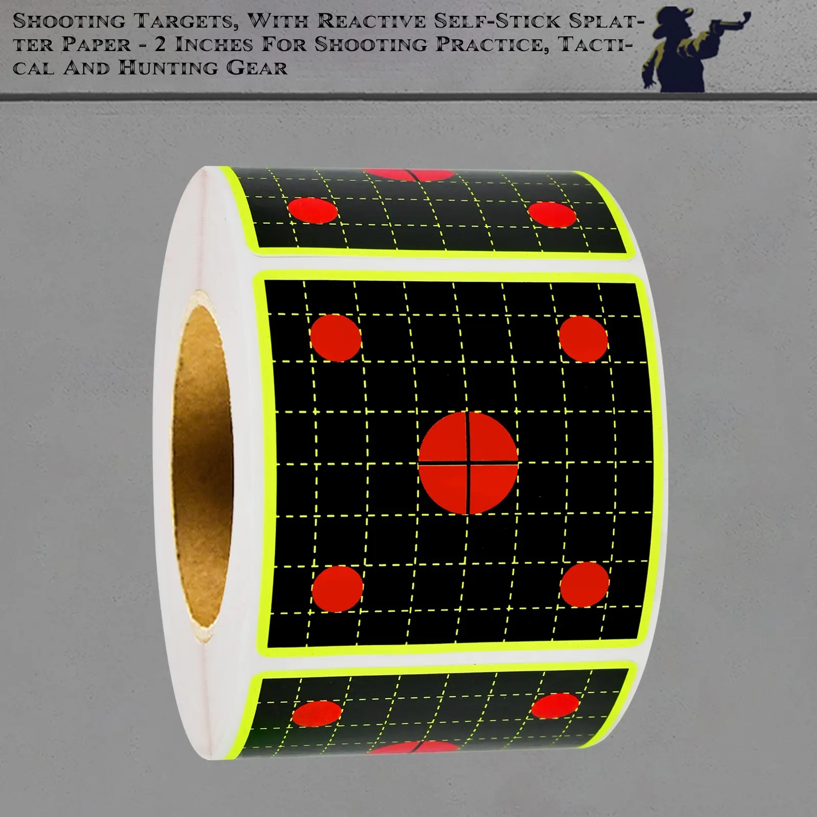 200pcs 2in Square Shooting Targets, Fluorescent Labels, Precision Practice Paper, Indoor Outdoor Use, Home Range Target, Training Supplies