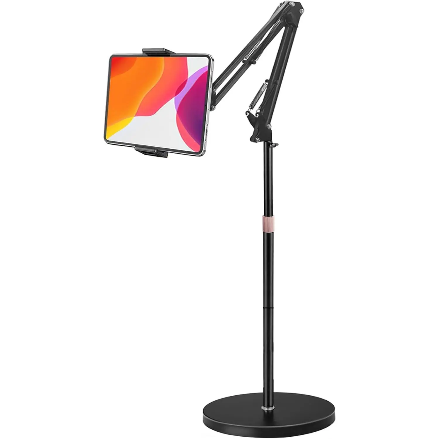 Tablet Floor Stand, Overhead Bed Phone Stand with 8.8 lb Super Stable Base & Angle/Height Adjustable, Compatible with 4.5''-13'' iPhone, iPad Pro 12.9, Galaxy Tab, Kindle, PhonesGift