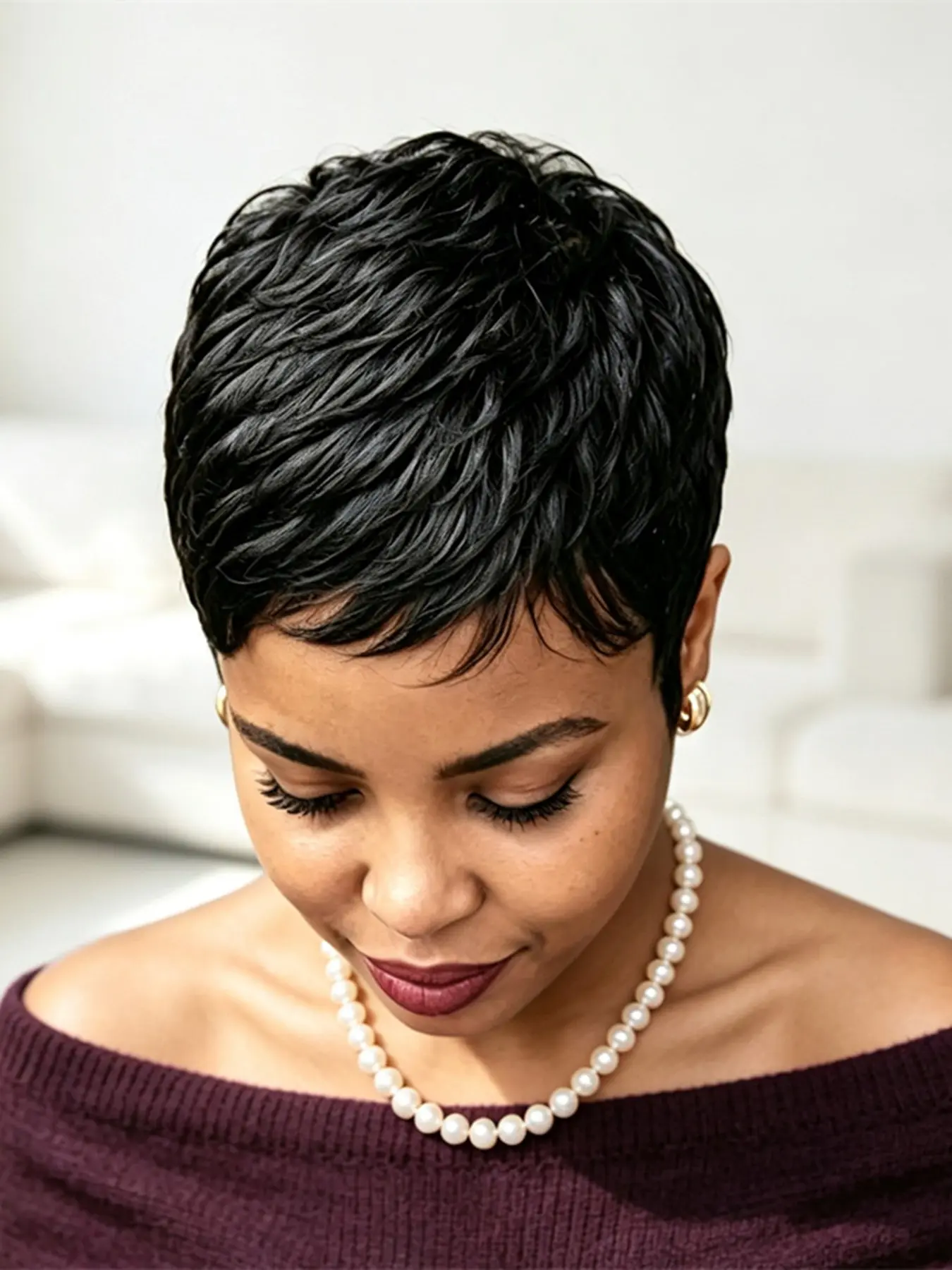 Pixie Cut Wig, Short Straight Layered Pixie Cut Wig, Human Hair Wig, for Women Daily Party Cosplay Use, Real Hair Wigs