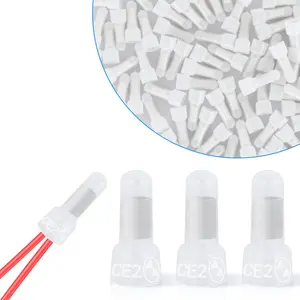 Nilight 300PCS CE2 Closed End Crimp Terminals, 16-14 Gauge Nylon Insulated Copper Wire Cap Connectors for Automotive Cars, Trucks, Marine Electrical Wiring, Copper Wire Connectors & Terminals