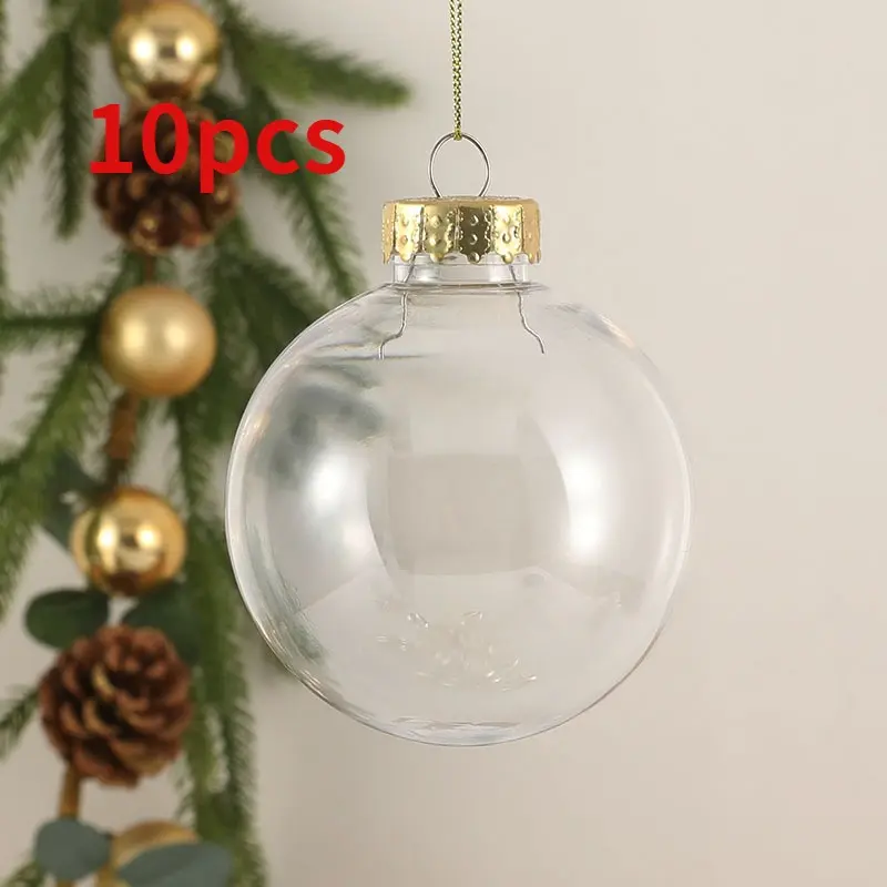 10pcs Transparent plastic decorative ball DIY filling Christmas decorative ball Christmas decoration