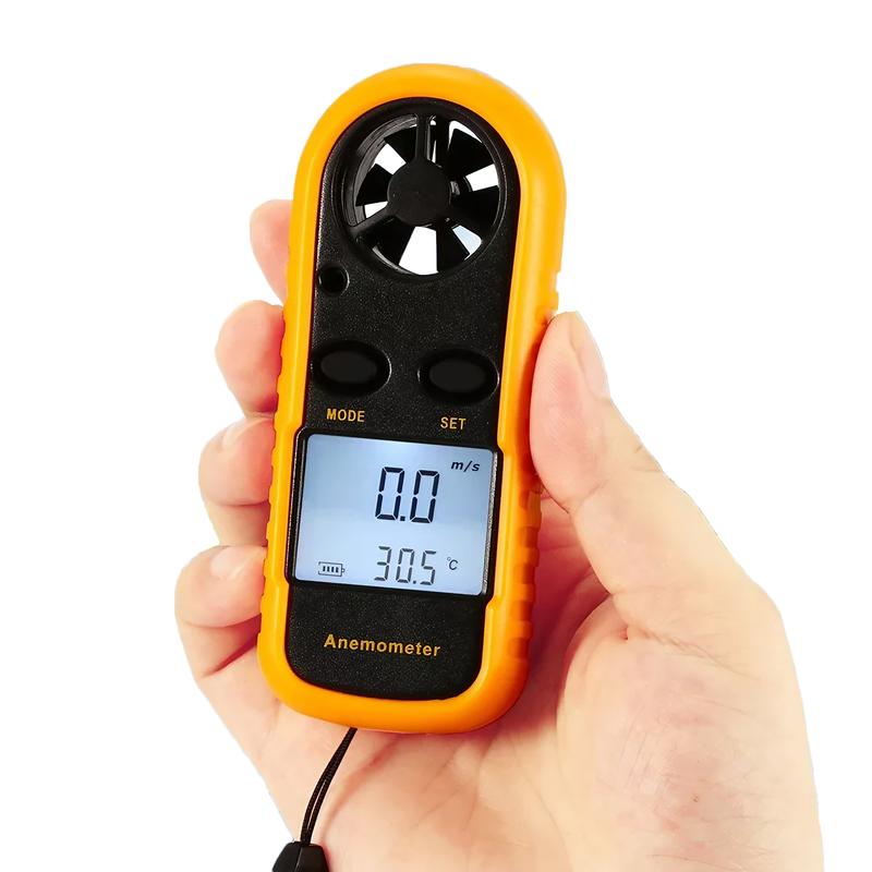 Professional Anemometer & Thermometer, High-Precision Digital Wind Speed Meter with LCD Backlight, Portable for Quick Outdoor/Indoor Air Flow & Temperature Measurement.