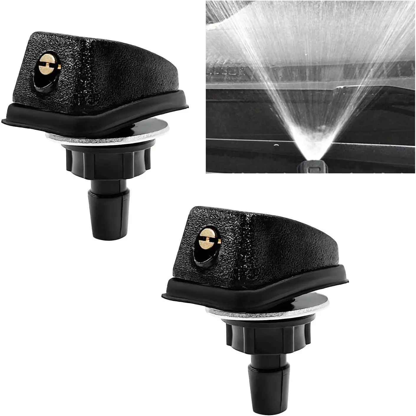 2 count  Front Windshield Washer Nozzle, Adjustable Fan-Shaped Automotive Windshield Sprayer Nozzle, Windscreen Wiper Water Sprayers Replacements for