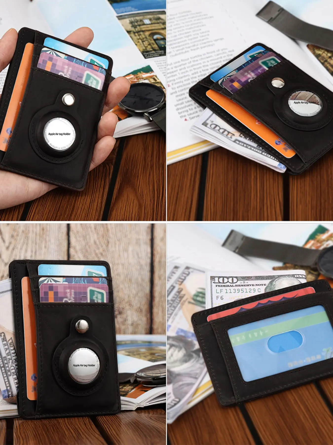 Slim Card Holder with Dedicated Airtag Slot, Lightweight Design for Easy Carrying, Perfect for Organizing Your Cards and Airtags
