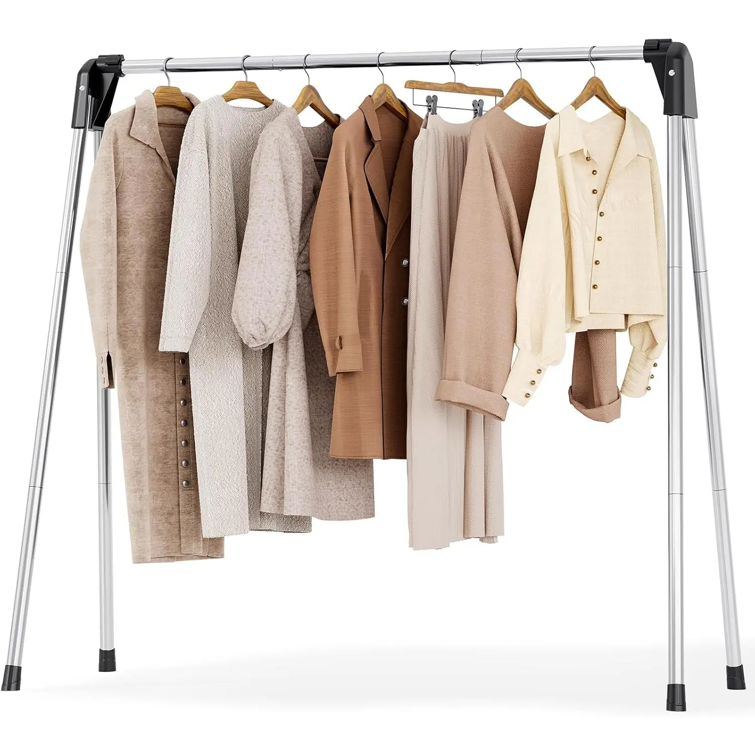 Clothes Drying Rack Foldable, Stainless Steel Laundry Drying Rack Collapsible, Clothes Hanger for Sweater Baby Clothes Towel for Indoor & Outdoor, Portable Clothes Airer for Travel