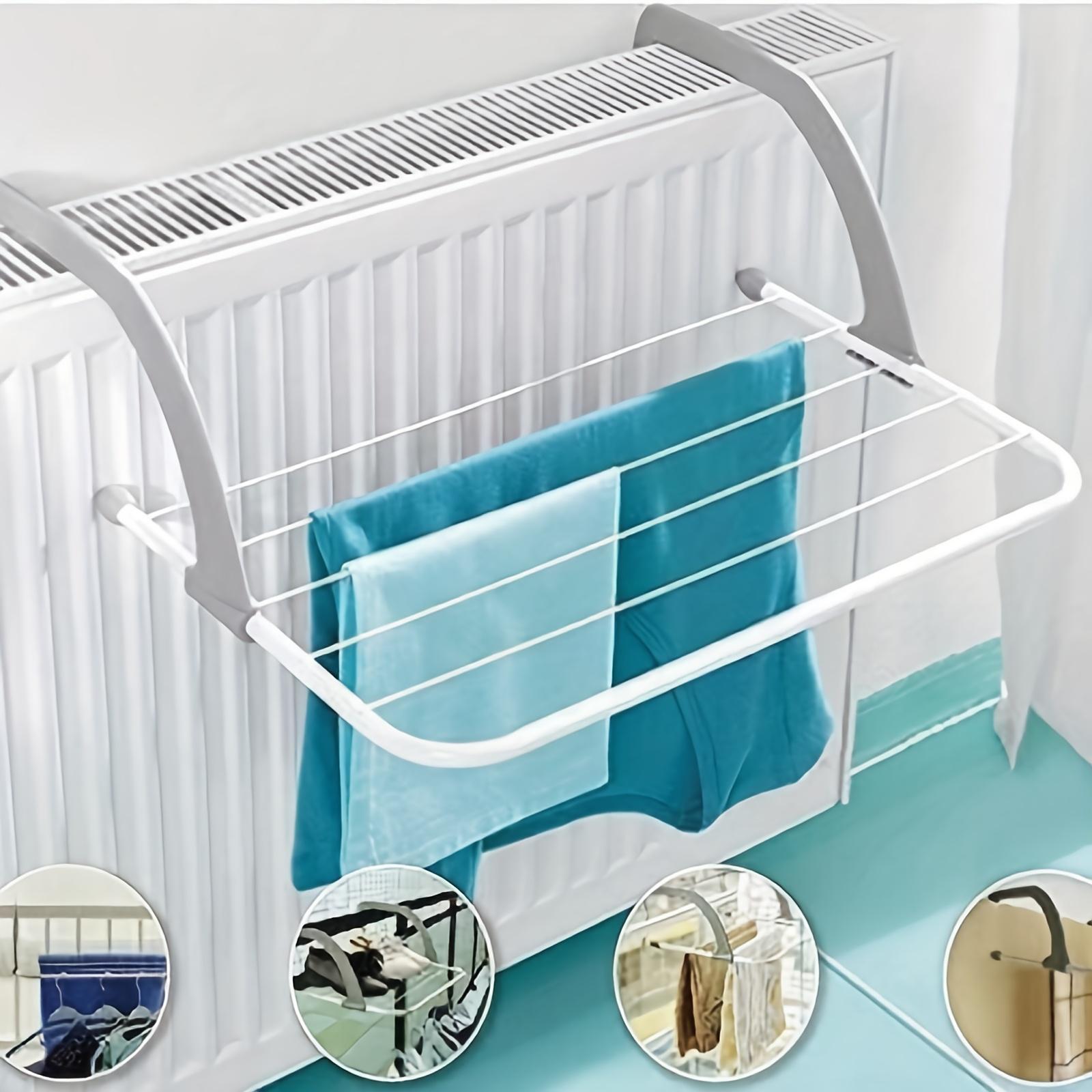 Adjustable folding laundry drying rack - heavy-duty telescopic clothes drying rod, adopts space-saving folding design, adjustable height, suitable for balconies, radiators, window sills - indoor and outdoor dual-purpose drying rack, Foldable laundry rack