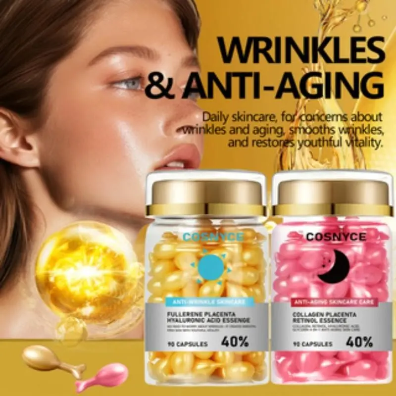 180 Capsules Morning & Night, Hyaluronic Acid Serum, Protects From UV Damage, Collagen Essence Retinol, Skin Care Essentials