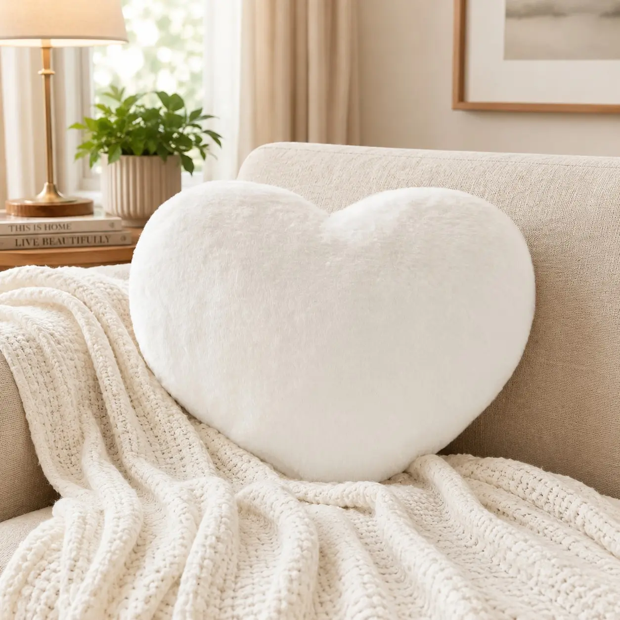 12"/16" (30/40cm) Plush Heart Shaped Pillow | Cozy Aesthetic Bed & Floor Cushion Decor ✨ All-Season Home Decor Essential & Holiday Must-Have 🎁 Perfect Gift Choice for Friends & Family Home Decorative Cushion Bedside Cushion