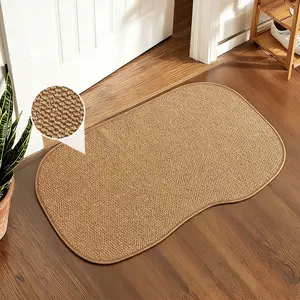 Hulu-Shaped Imitation Jute Entrance Mat, Original Wood Wabi-Kusa Style, Wear-Resistant, Dirt-Proof, Anti-Slip, Handwoven Foot Pad