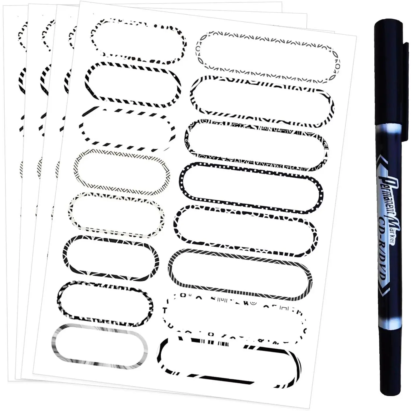 Name Labels for Bottles - 240 Self-Laminating Name Sticker with Pen for Tumbler Water Bottles and  School Supplies,Kitchen Containers and Bins ()