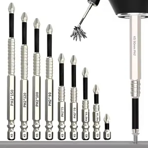 High   Drill Bit Set, 9 count K5 -Resistant and Non-Slip Bit,  Driver Bit Set, Anti Slip   Electric  Set, 25/50/65/70/75/90/100/120/150mm