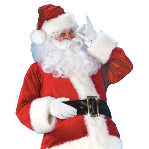 5Pcs S-3XL Adult Christmas Santa Claus Costume For Men&Women Santa Claus Role Cosplay Fancy Dress Suit With Wig Beard Outfit New
