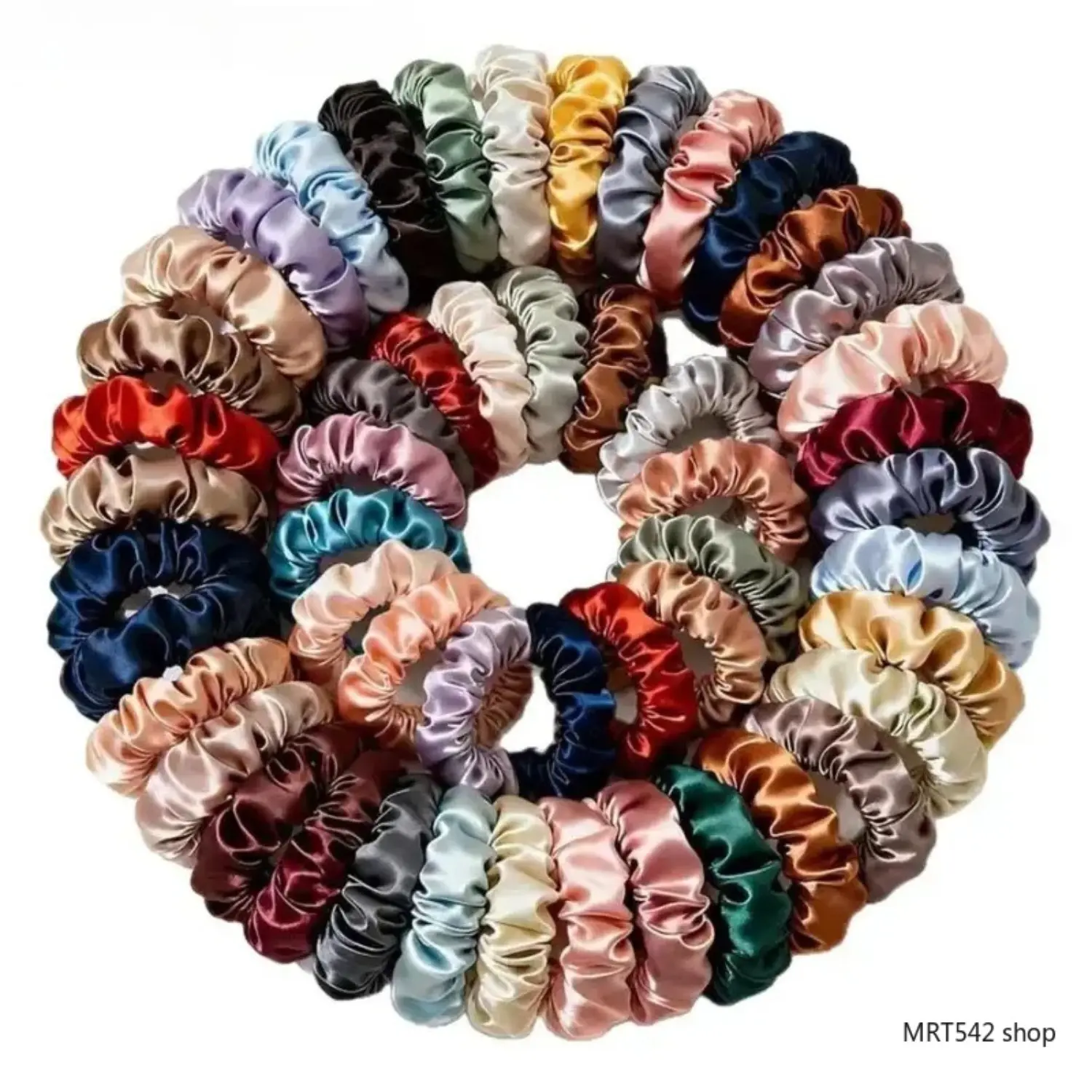 19PCS Satin Scrunchies Set Multi-Color Silk Hair Ties Elegant Stretchy Elastic Bands Ponytail Holder Accessories for Unisex Women Men Messy Bun Daily Wear