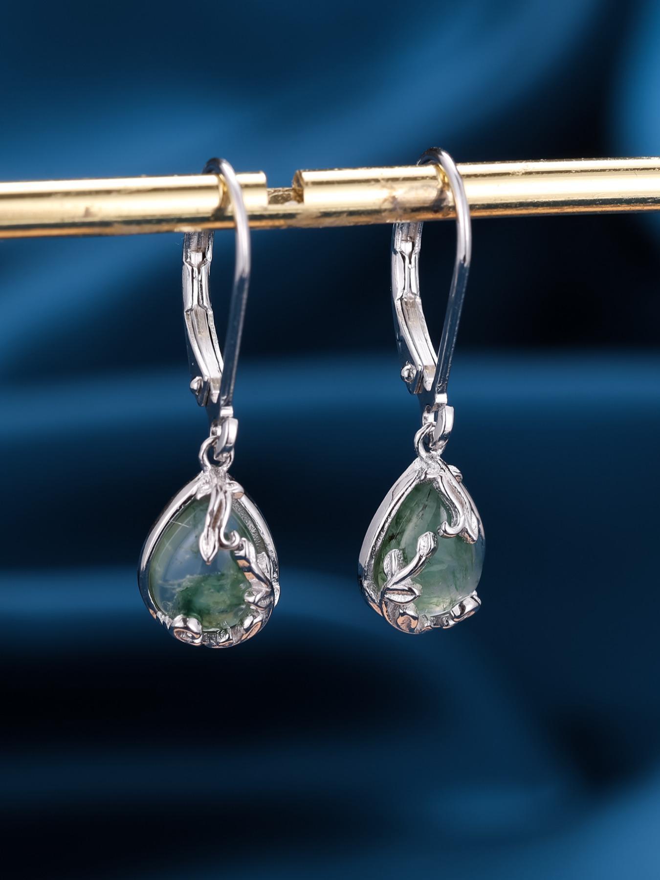 925 Sterling Silver Cute Earrings, Natural Crystal Earrings, Fashion Jewelry Accessories for Women & Girls, Trendy All-match & Exquisite Jewelry for Birthday Gift