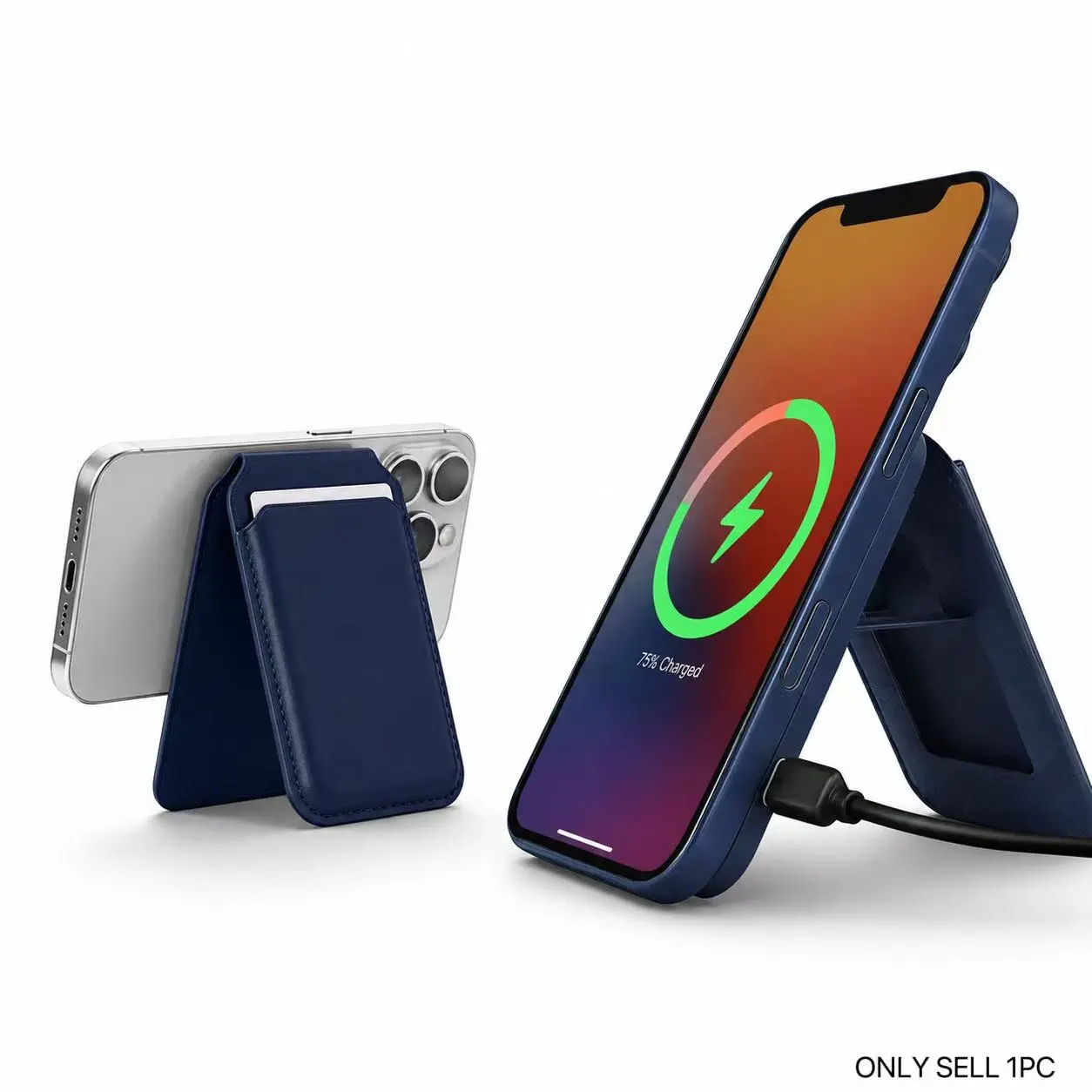Magnetic Wireless Charging Card Holder, Phone Accessories, 15W Fast Charge Magsafe Magnetic Wallet Card Case, Portable Pocket Credit Debit Card Holder Compatible with iPhone 17/16/15/14/13/12