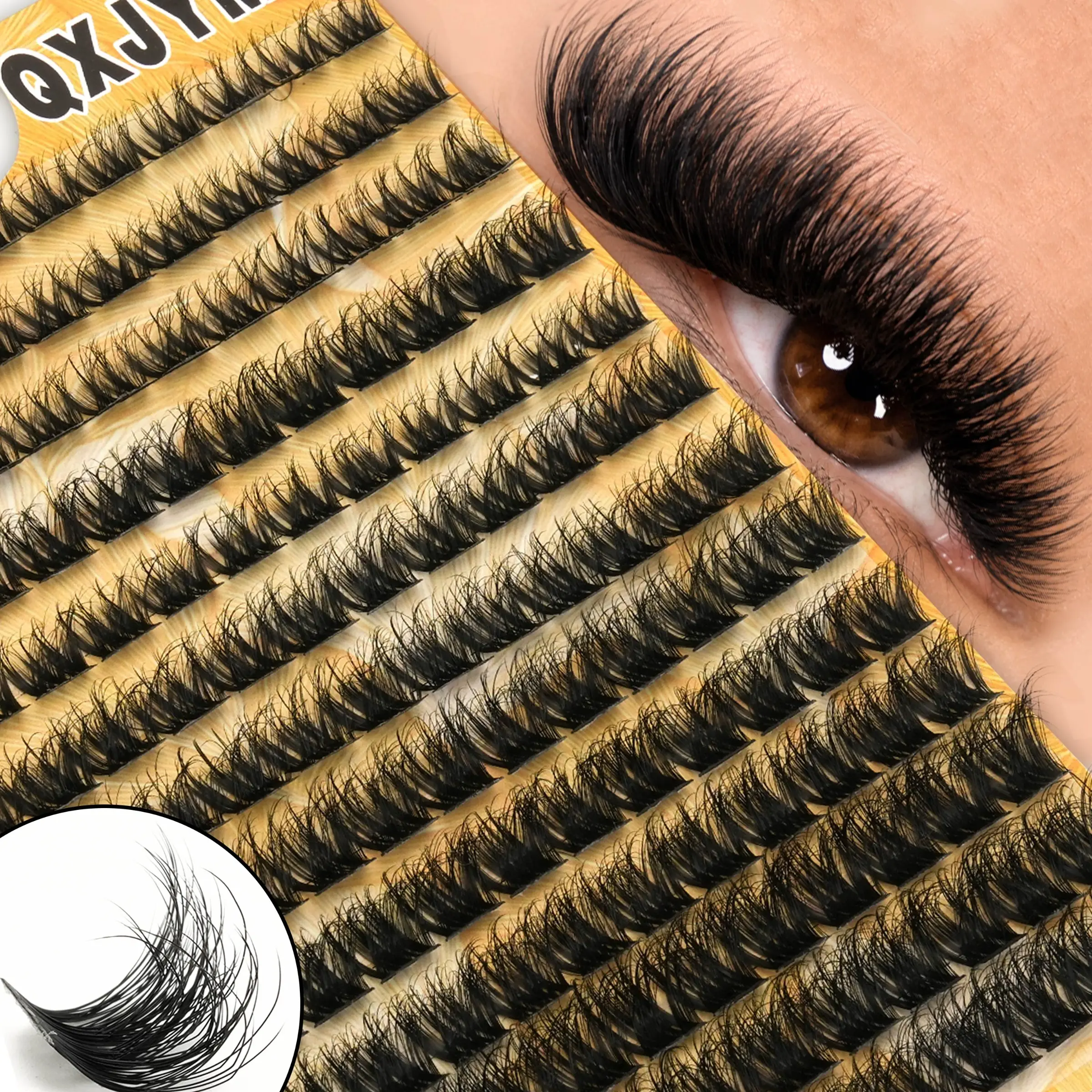 156 Pcs Dense False Eyelashes, Voluminous Single Cluster Design, Natural Curl, Lightweight Soft, Perfect for Parties and Holidays