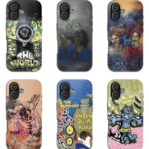 "NO WORDS JUST WEIGHT INNER CITY TAPES" — A hardshell phone case blending avant-garde underground rap, street hip-hop culture, and retro cassette aesthetics; compatible with iPhone 11–17 Pro Max/Plus and Samsung Galaxy S23–25 series.
