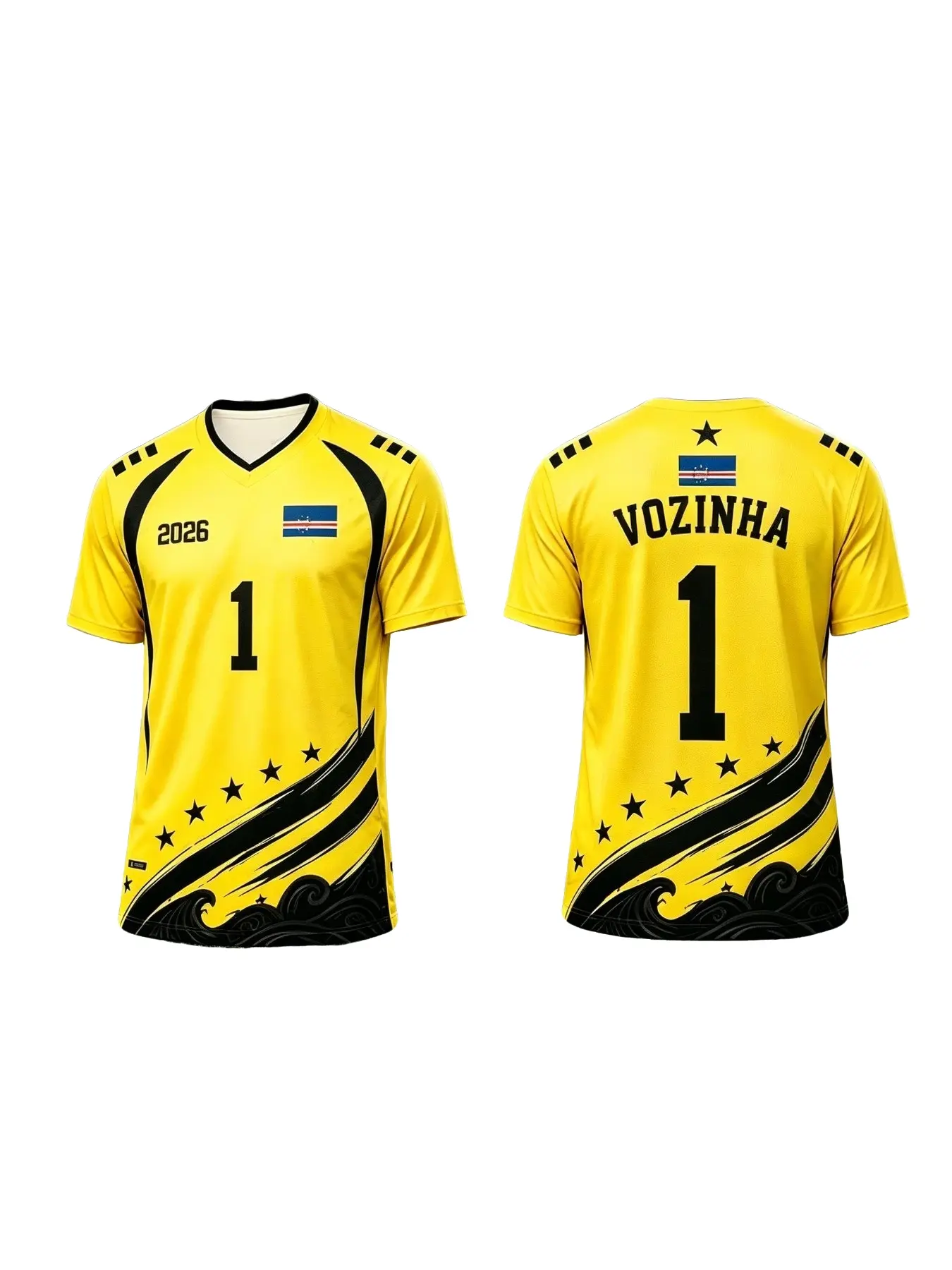 2026 Cape Verde Vozinha Soccer Team Jersey, Breathable Quick-Dry Sports Shirt, Loose Fit T-Shirt, Summer Outdoor Wear, Fan Essential