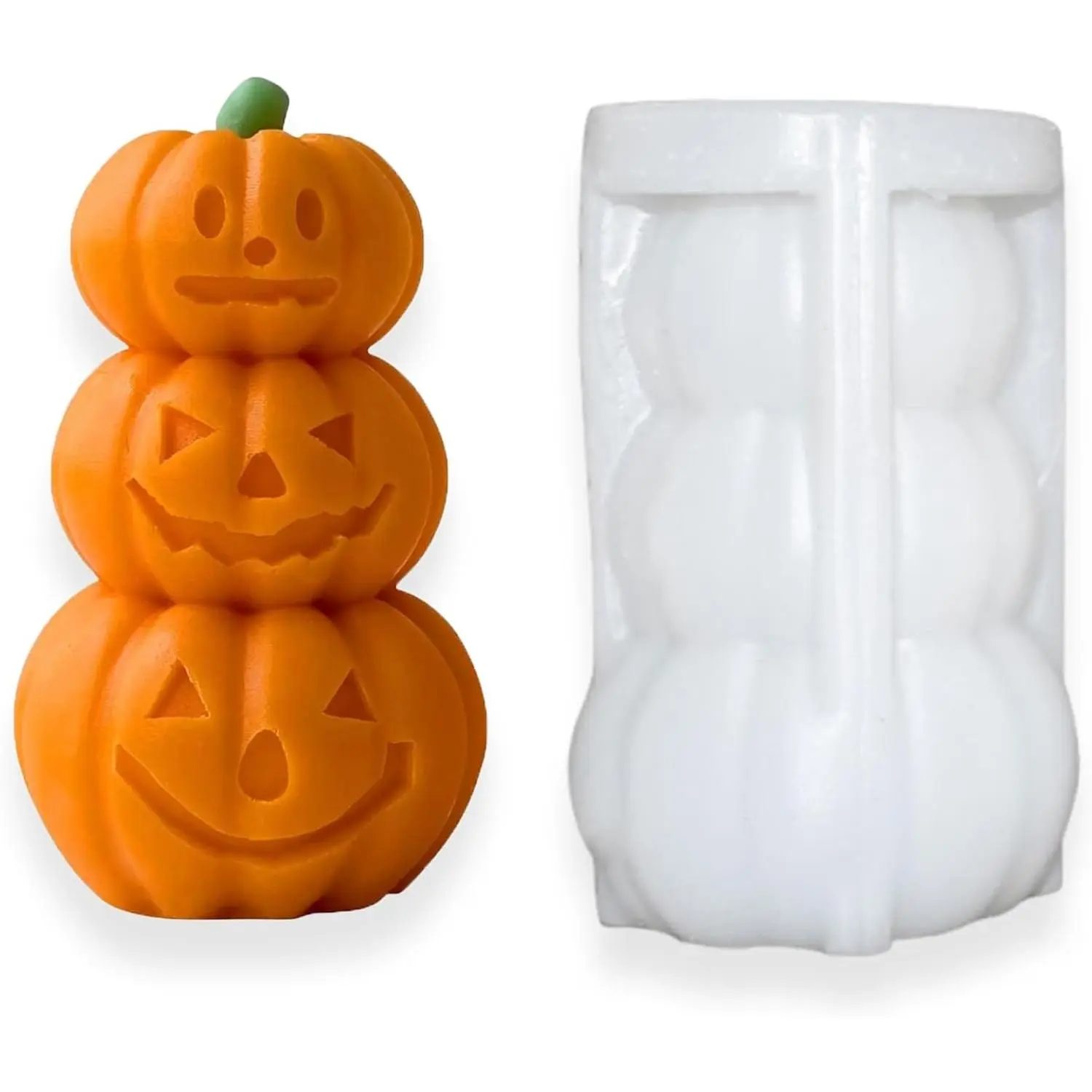 Pumpkin Candle Molds, Pumpkin  Casting  Molds for DIY Soap, Plaster, Clay, Candles Wax Casting, Halloween  Decoration 1 Pack