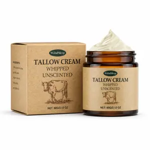 WoodSlee Grass-Fed Beef Tallow Honey Balm - 2 Oz,Moisturizing Cream for Soft, Smooth Skin - Handmade All-Natural Moisturizer - Lavender,hydrating, comfort, moisture boost cream, luminous firming cream, body care, hydrating dry skin daily,Mother's Day Gift