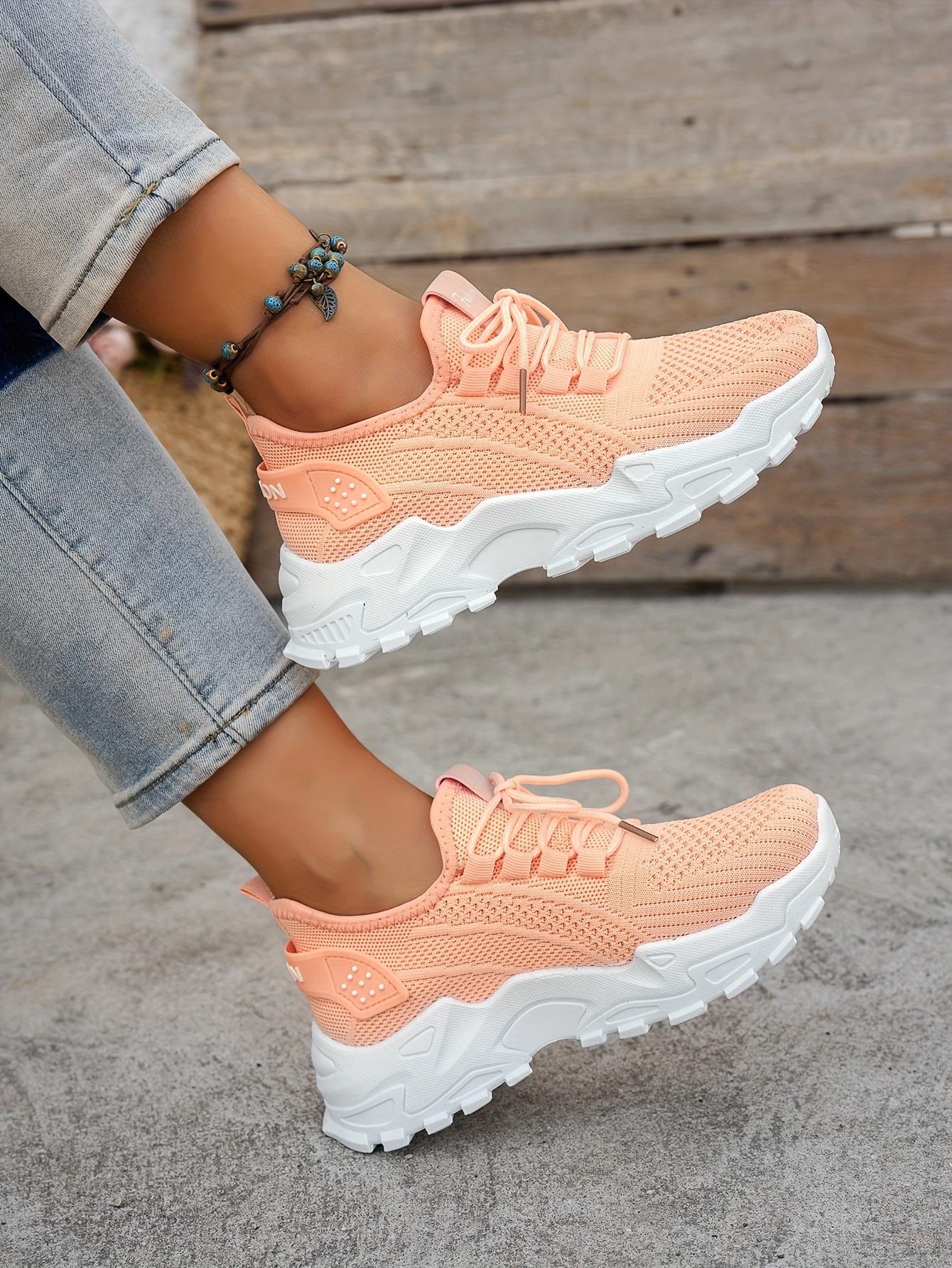 Ladies' Breathable Shoes - Stylish, Comfortable, Low-Top Tennis Shoes with Thick Soles Casual Outdoor Wear