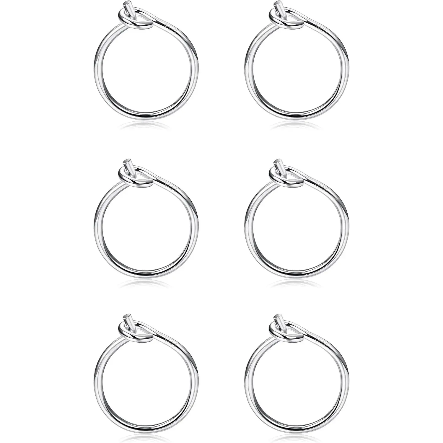 3 Pairs 925 Sterling Silver Small Hoop Earrings for Women, Tiny Cartilage Huggie Hoop Piercing Jewelry Set, 8MM