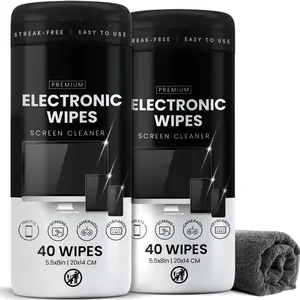 Wipes Screen Cleaner Streak-Free [2 Pack x40]  Screen Wipes, TV Screen Cleaner Wipes,  Wipes for  TV, Laptop, , ipad and  - [Microfiber Cloth + 80 Wipes]