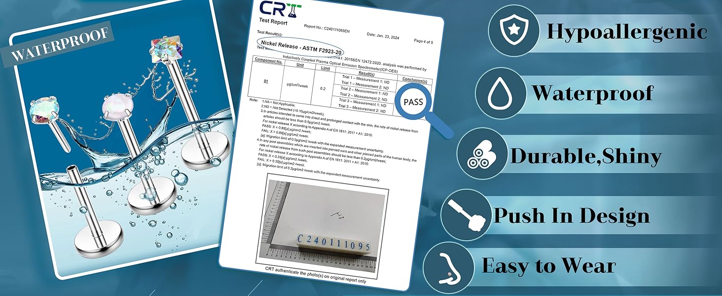 Trendy Summer 18PCS Threadless Nose Rings Studs for Women Men 20G 18G 16G Hypoallergenic Surgical Stainless Steel Labret Lip Rings CZ Opal Push in Earrings Flat Back Nose Stud Cartilage Nostril Conch Helix Tragus Piercing Jewelry