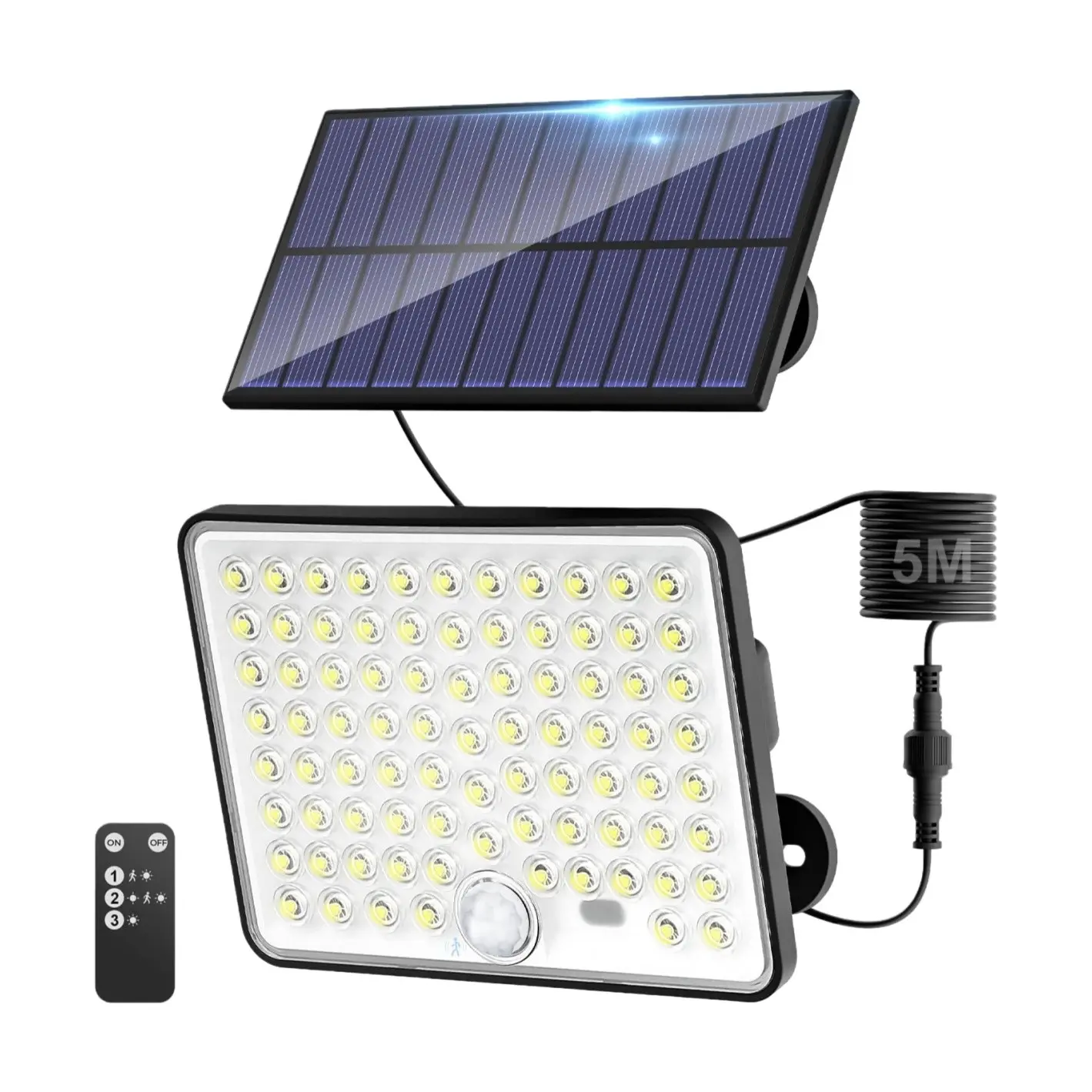 Outdoor Solar Lights with Lenses, Remote-Controlled Solar Security Lights with Motion Sensor and 3 Modes, Waterproof LED Spotlights, Waterproof Pathway Light, Flood Lights Outdoor for Shed, Porch, Yard and Garage, Outdoor Safety Lighting #GLOBAL PICKS