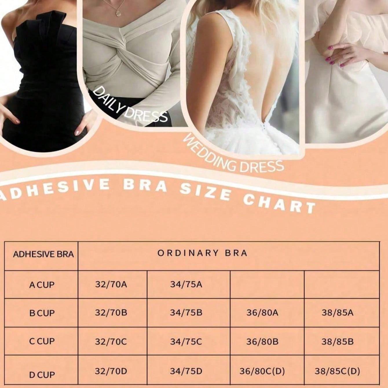 Sticky Bra Backless Adhesive Strapless Invisible Push Up Bra, Seamless Self Adhesive Silicone Lingerie for Women, Reusable Nipple Cover Accessories