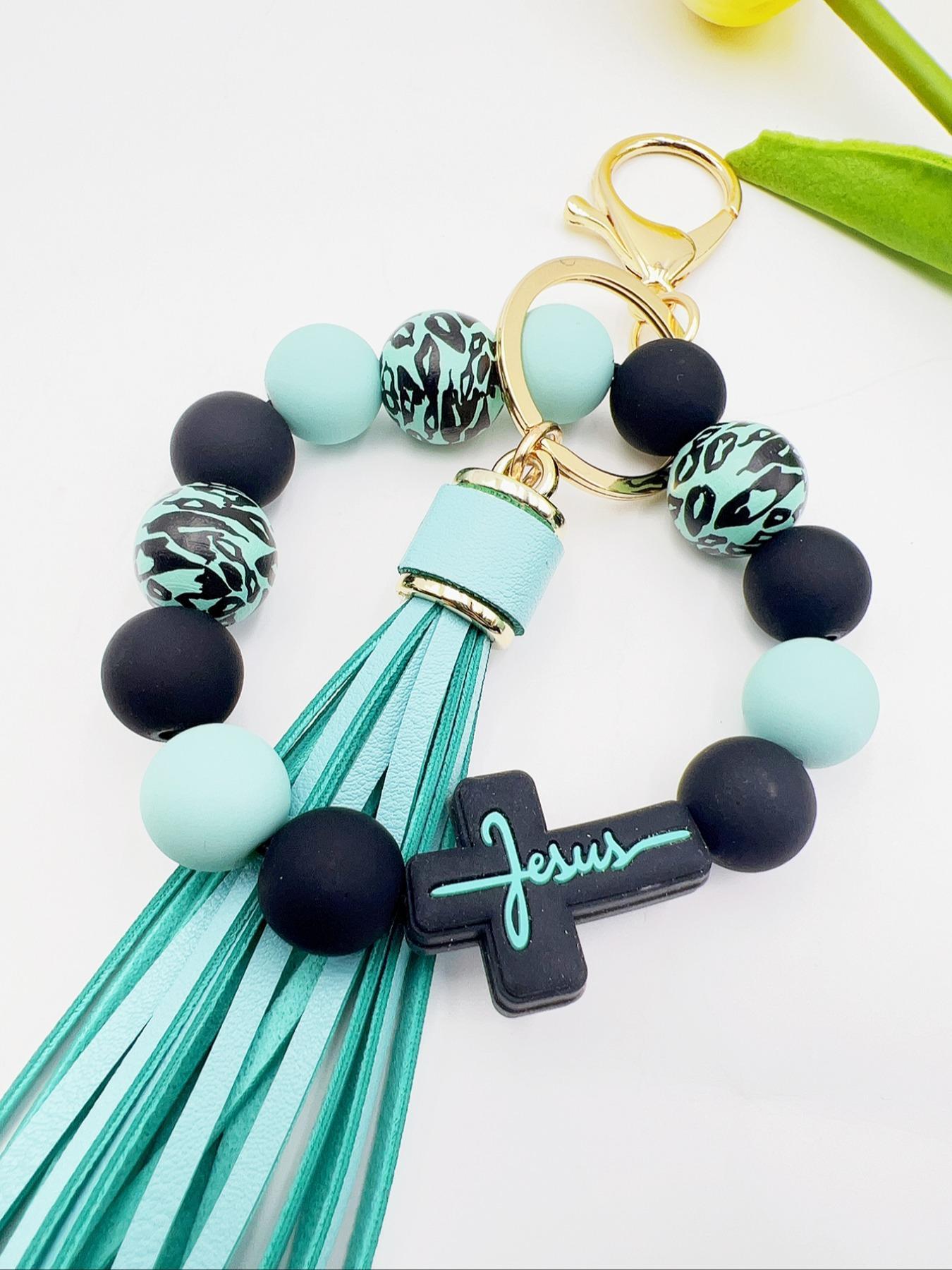 1 Piece Leopard Pattern Tassel Decor Beaded Keychain, Trendy Cute Jewelry for Women & Men, Fashion Accessories, Perfect Gift for Friends 1 Piece Leopard Pattern Tassel Decor Beaded Keychain, Trendy Cute Jewelry for Women & Men, Fashion Accessories, Perfect Gift for Friends