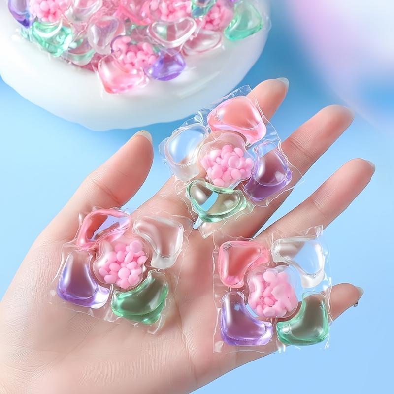 30/50pcs Laundry Detergent Balls, Lavender/camellia Scent, Concentrated Liquid, Deep Cleaning, Stain Removal, Low Foam Easy Wash