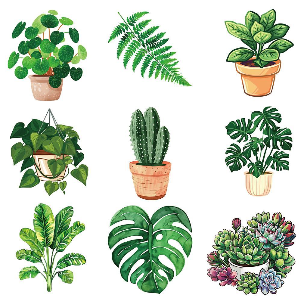 Plant Series Graffiti Sticker, 50pcs Self Adhesive Decorative Sticker, DIY Creative Sticker for Phone Case, Laptop, Notebook, Helmet, Skateboard, Customizable Stickers