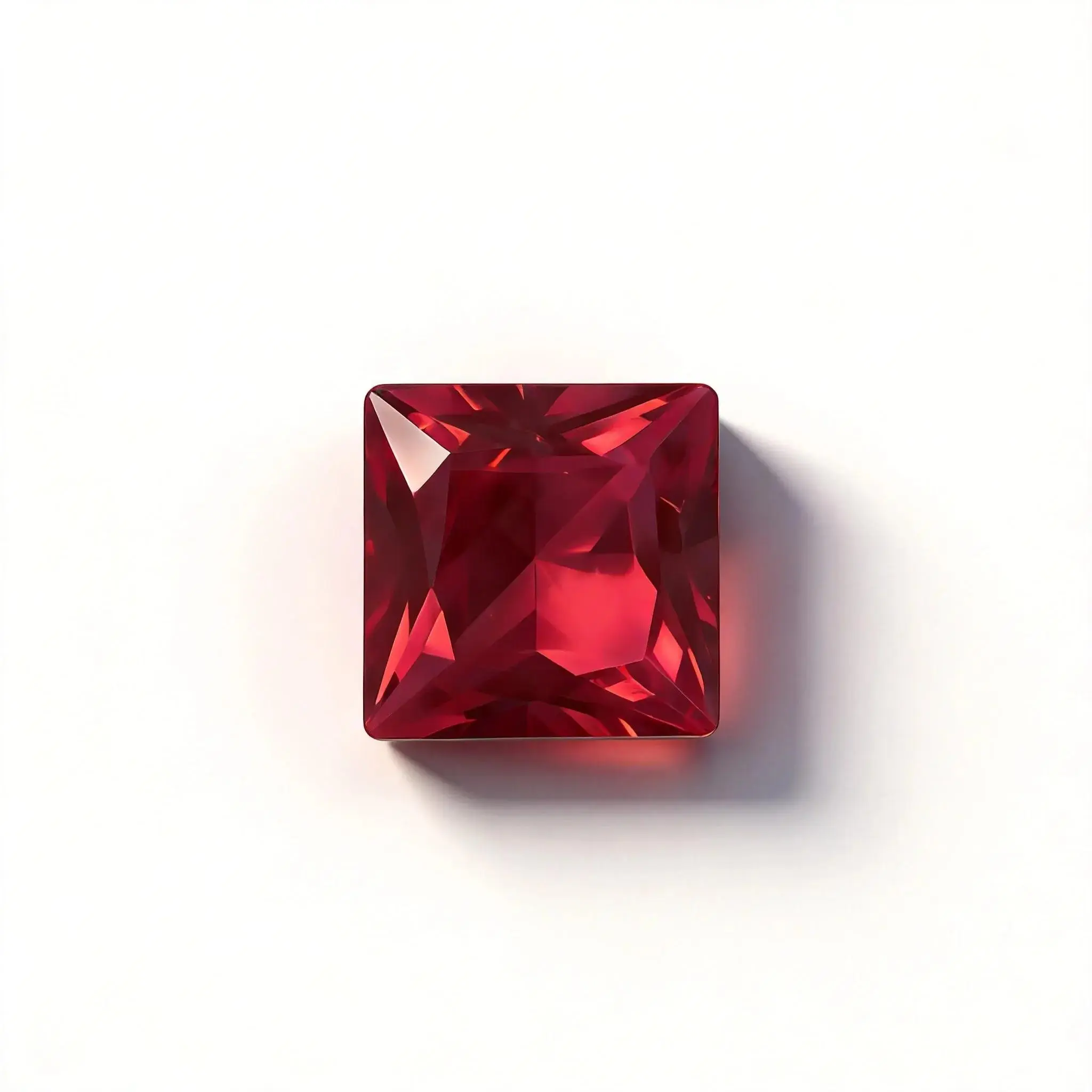 Certified Princess Shape Square Cut Lab-Grown Ruby Gemstone