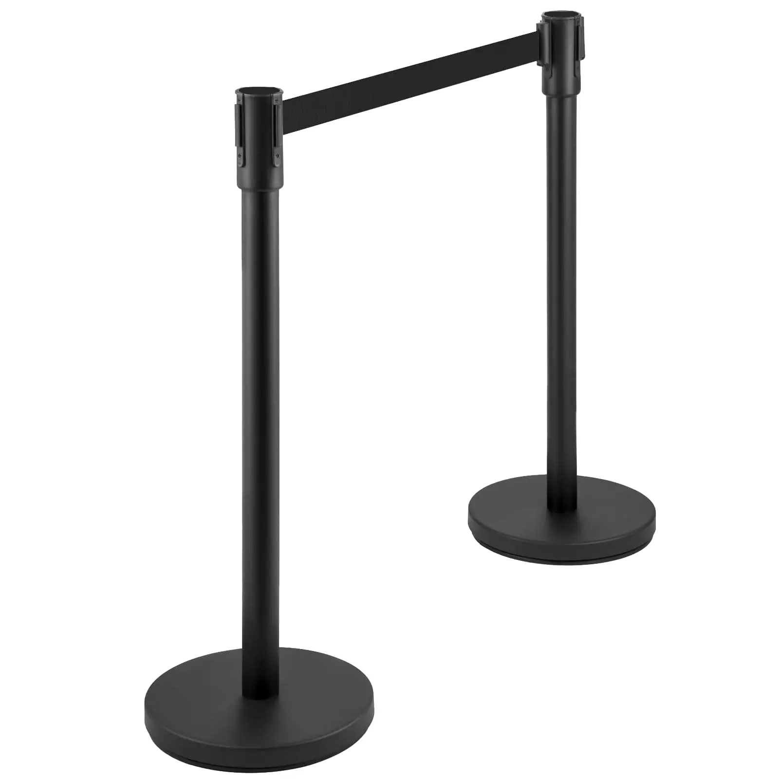 4 Pack Crowd Control Stanchions with 6.5Ft Retractable Belts - Black Heavy Duty Stanchion Posts for Airports, Theaters & Red Carpet Events