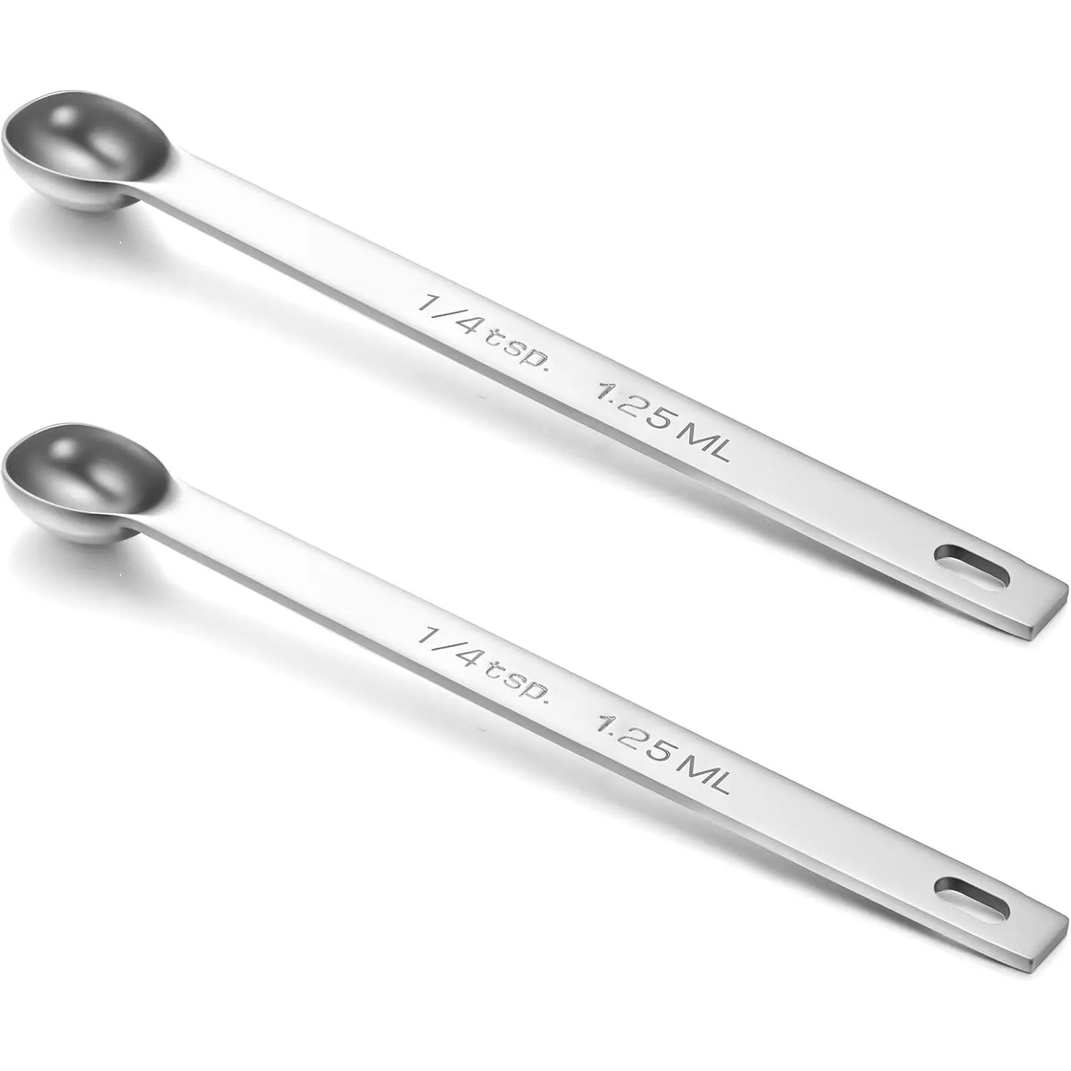 2 count 1/4 Teaspoon Measuring Spoon Small Mini Stainless Steel Long Handle Measuring Spoons (1/4 Tsp | 1.25 Ml | 1.25 Cc) Teaspoons Measuring Spoon Measuring Teaspoons