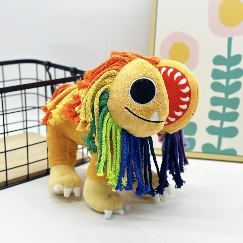 25cm Unisex Yarnaby Plush Toy Nightmare Critters Colorful Smiling Lion, PP Cotton Decor Pillow for Bedroom Sofa, Playtime Companion & Kids' Birthday Gift (DIY Bag Accessory)