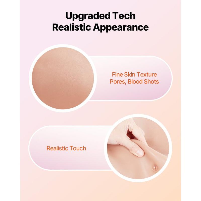 VEVOR Silicone Bodysuit, D - Cup Silicone Breastplate for Crossdressers, Realistic Silk Cotton - Filled Fake Boobs Breast Forms for Transgender Cosplay Drag Queen, Nude