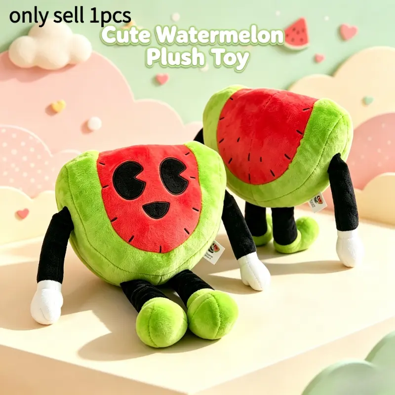 Cartoon Cute Plush Toy Stuffed Watermelon Creative Gift for Kids Birthday and Christmas Decoration Durable Fluffy Aesthetic Décor