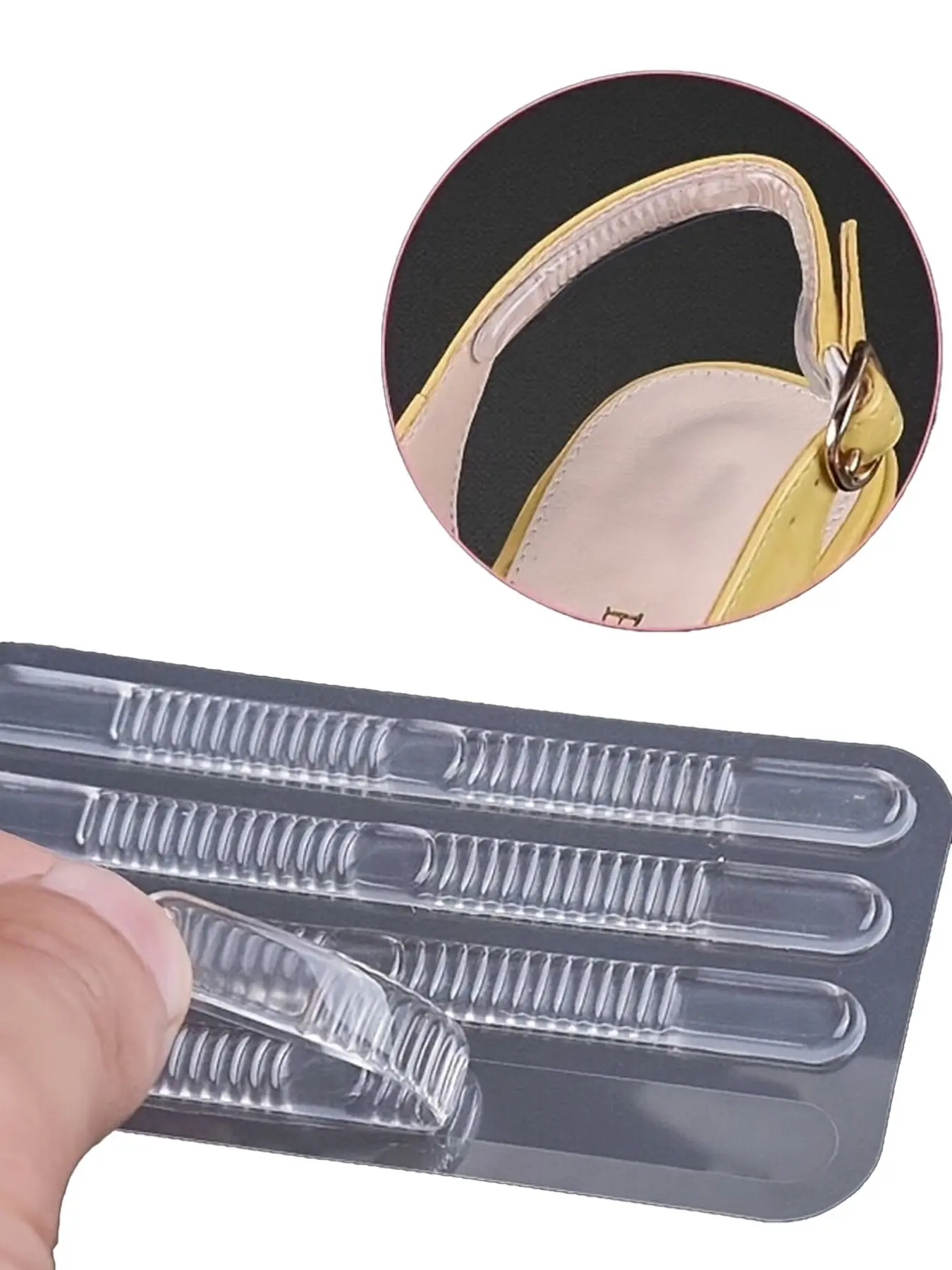20pcs/5sheet Transparent Clear Shoe Heel Stickers, Non-slip Thin Strip Stickers, Strip Shaped Anti-wear Heel Stickers, Non-fall Heel Stickers for Sandals and High Heels, Heel Protector